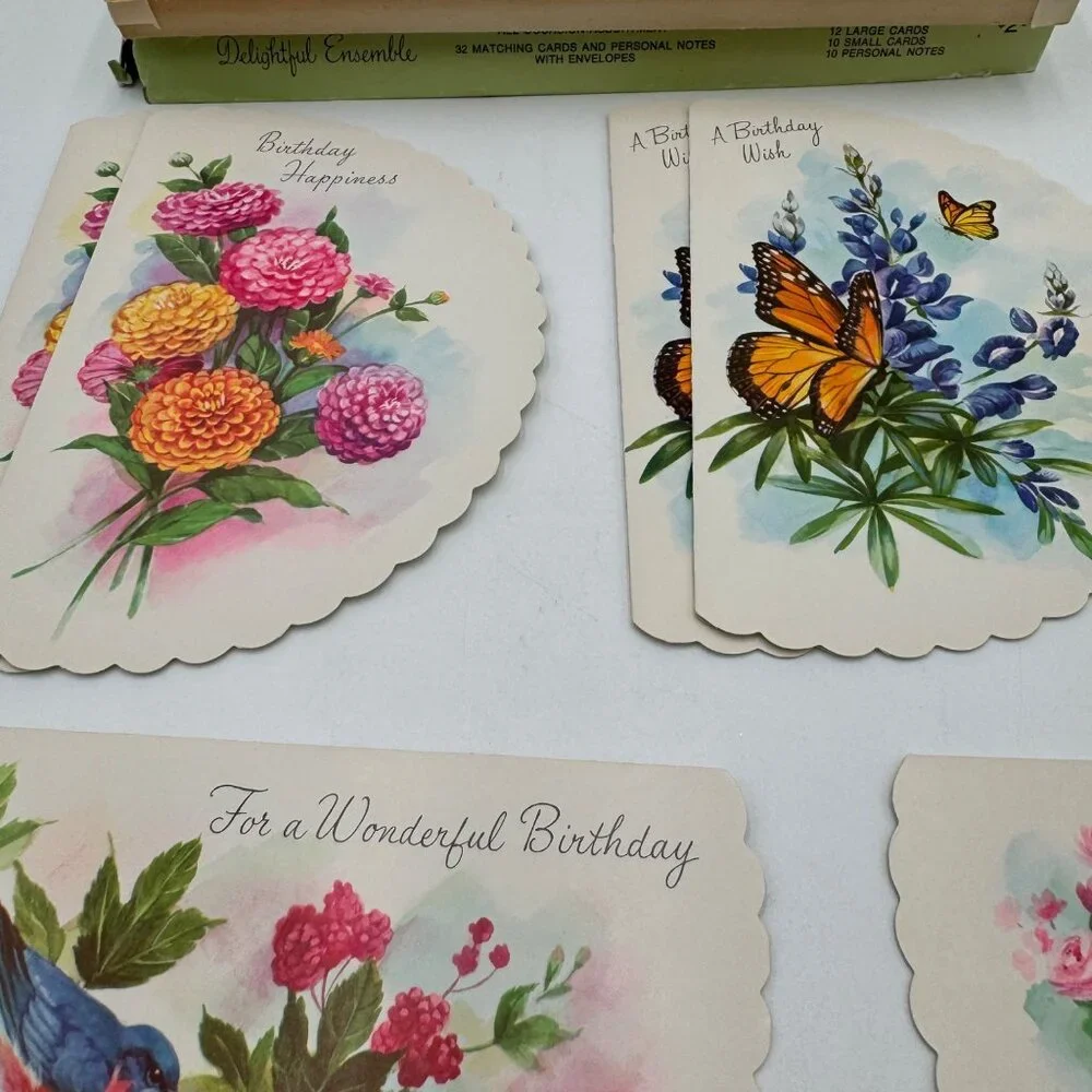Vintage Greeting card partial set original box 60s 70s